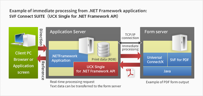 Example of immediate processing from the .NET Framework application