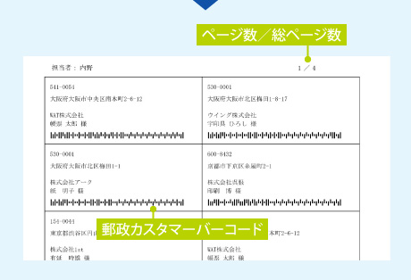 図：ページ番号付き宛名ラベル